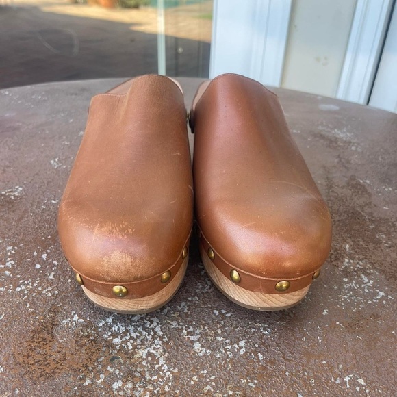 J.crew leather Convertible leather clogs in tan sz 6.5 / 50mm heel - Picture 6 of 8